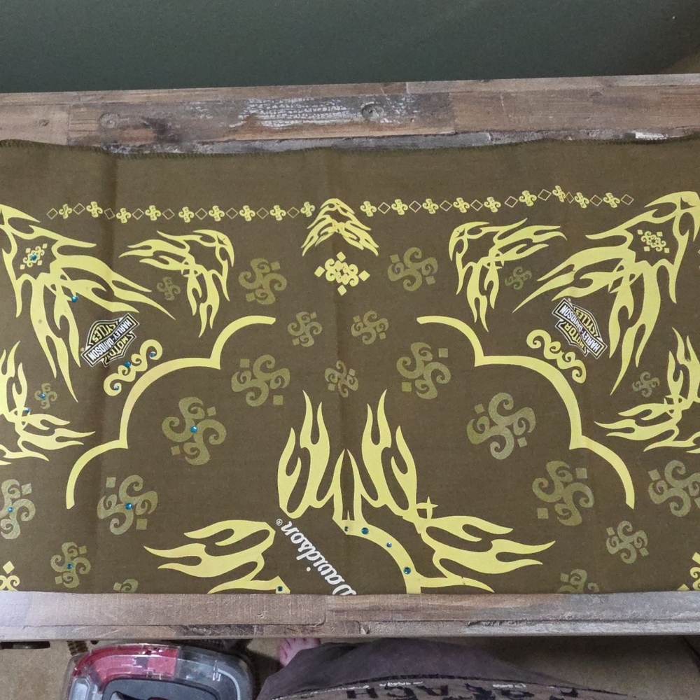 Harley-Davidson Brown and Yellow Flame Bandana Scarf